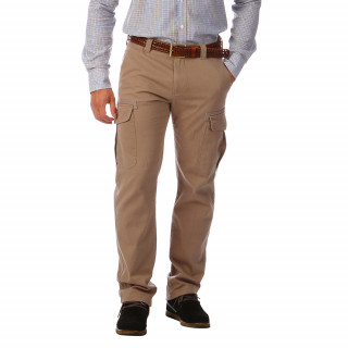 Pantalon battle pants  in elastane cotton, multi pocket and  Sébastien embroidery in signature