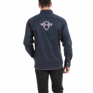 Chemise manches longues bleu Rugby
