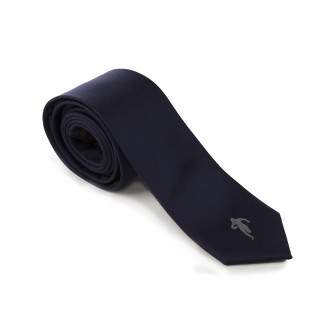 Cravate bleu foncé avec logo Ruckfield brodé