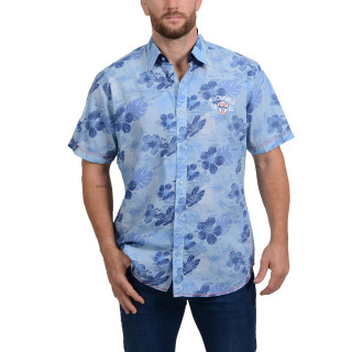 Blue shirt with floral prints from the theme Island