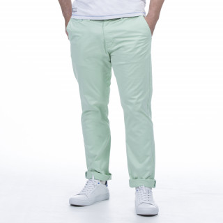 Pantalon chino en coton élasthanne vert d'eau