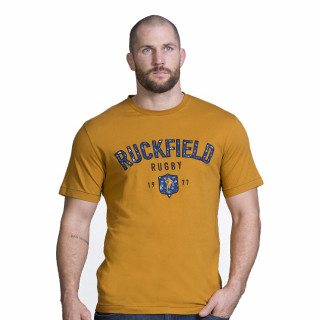 T-shirt en coton jersey de couleur moutarde pour homme. Disponible en grandes tailles 5XL