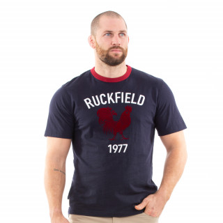 T-shirt vintage manches courtes bleu rugby pour homme