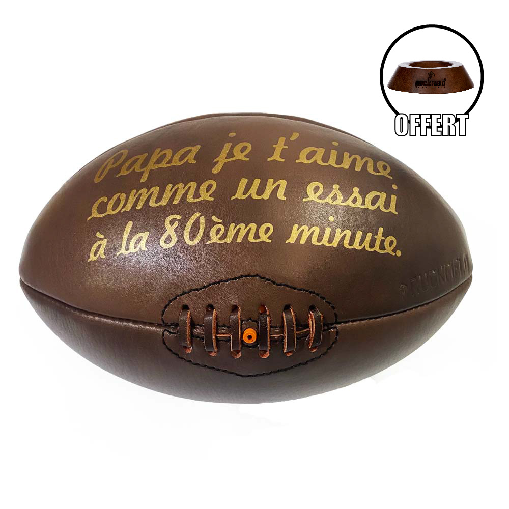 Ballon Papa je t\'aime comme un essai à la 80ème minute